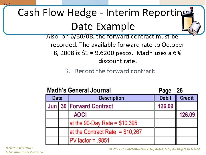 7 -41 Cash Flow Hedge - Interim Reporting Date Example Also, on 6/30/08, the