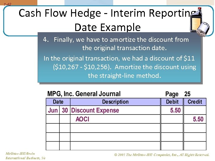 7 -42 Cash Flow Hedge - Interim Reporting Date Example 4. Finally, we have