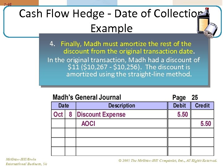 7 -46 Cash Flow Hedge - Date of Collection Example 4. Finally, Madh must