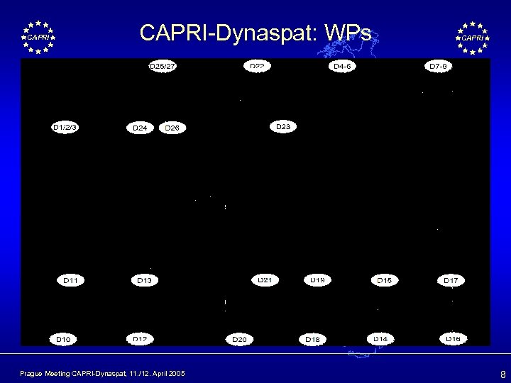 CAPRI-Dynaspat: WPs Prague Meeting CAPRI-Dynaspat, 11. /12. April 2005 CAPRI 8 