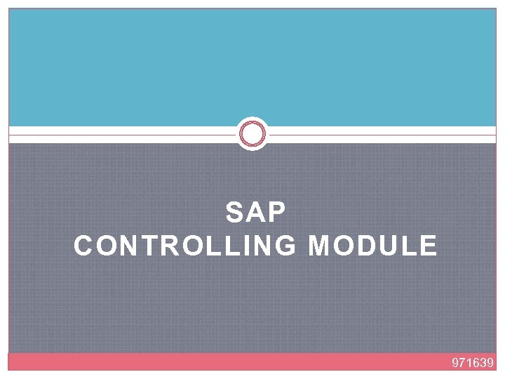 SAP CONTROLLING MODULE 971639 