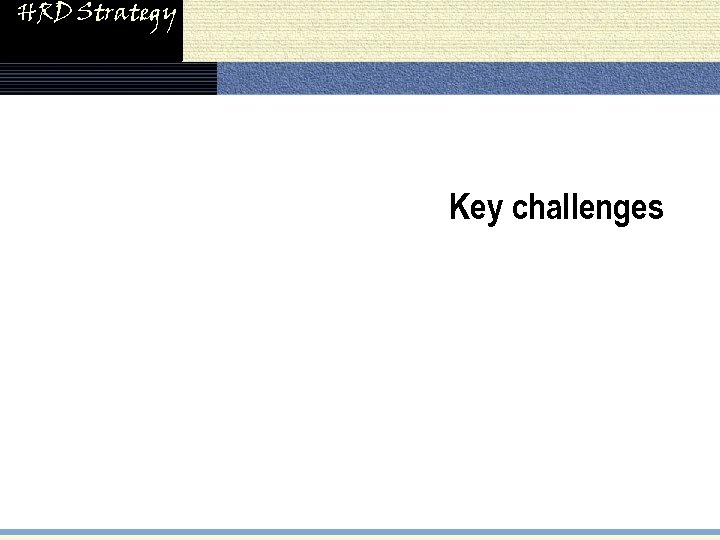 HRD Strategy Key challenges 