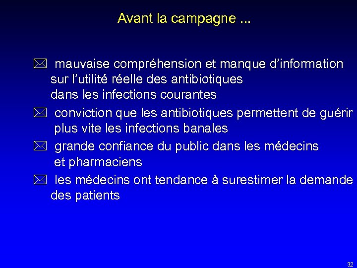 Avant la campagne. . . mauvaise compréhension et manque d’information sur l’utilité réelle des