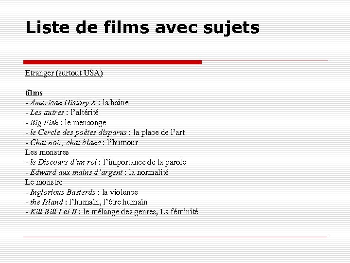 Liste de films avec sujets Etranger (surtout USA) films - American History X :