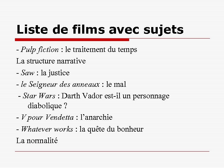 Liste de films avec sujets - Pulp fiction : le traitement du temps La