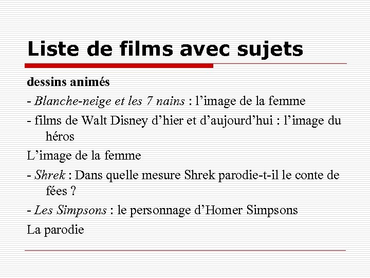 Liste de films avec sujets dessins animés - Blanche-neige et les 7 nains :