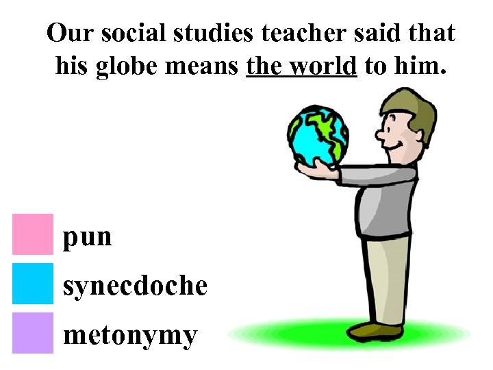Our social studies teacher said that his globe means the world to him. pun
