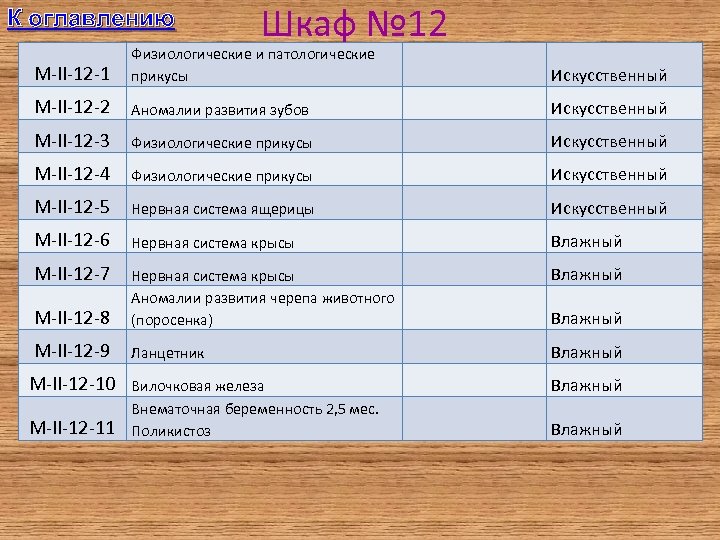 К оглавлению Шкаф № 12 M-II-12 -1 Физиологические и патологические прикусы Искусственный M-II-12 -2
