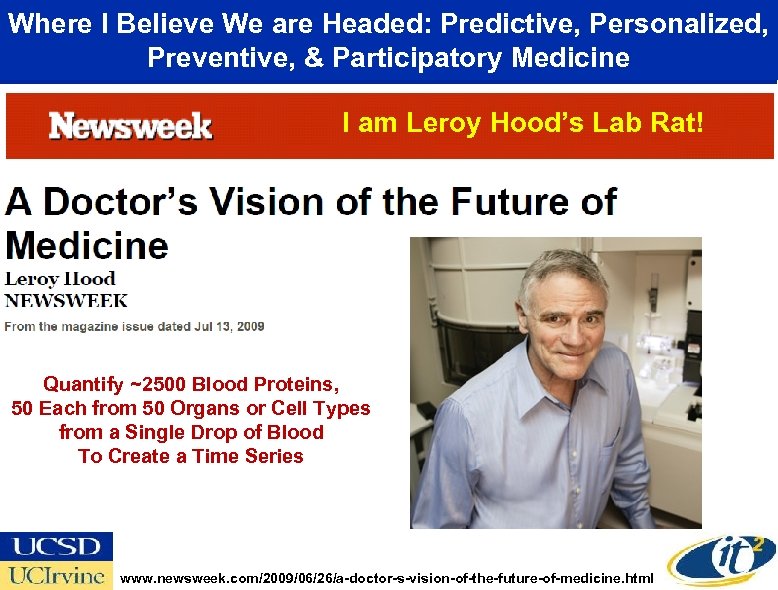 Where I Believe We are Headed: Predictive, Personalized, Preventive, & Participatory Medicine I am