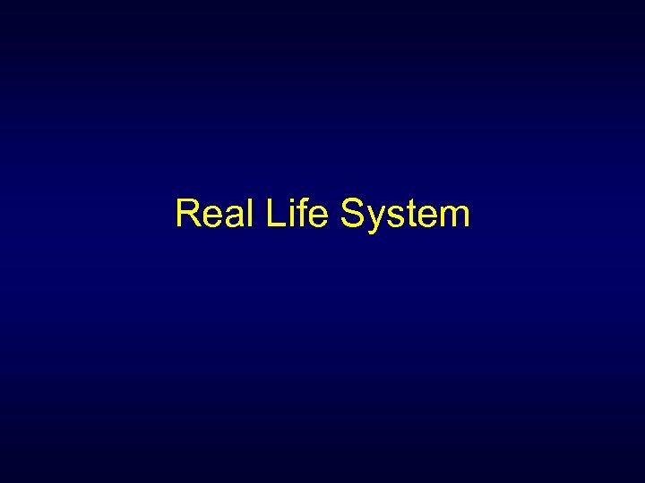 Real Life System 