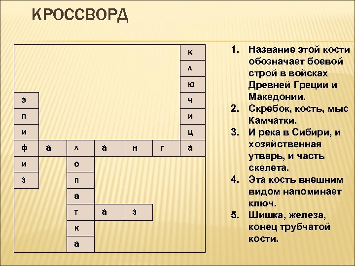 Кроссворд как называется