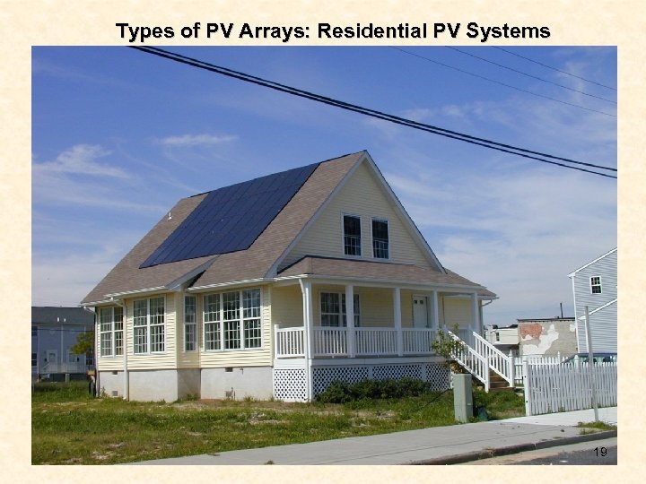 Types of PV Arrays: Residential PV Systems 19 