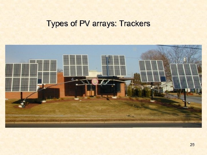 Types of PV arrays: Trackers 25 
