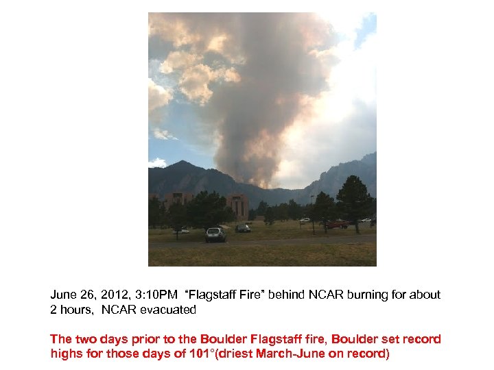 June 26, 2012, 3: 10 PM “Flagstaff Fire” behind NCAR burning for about 2