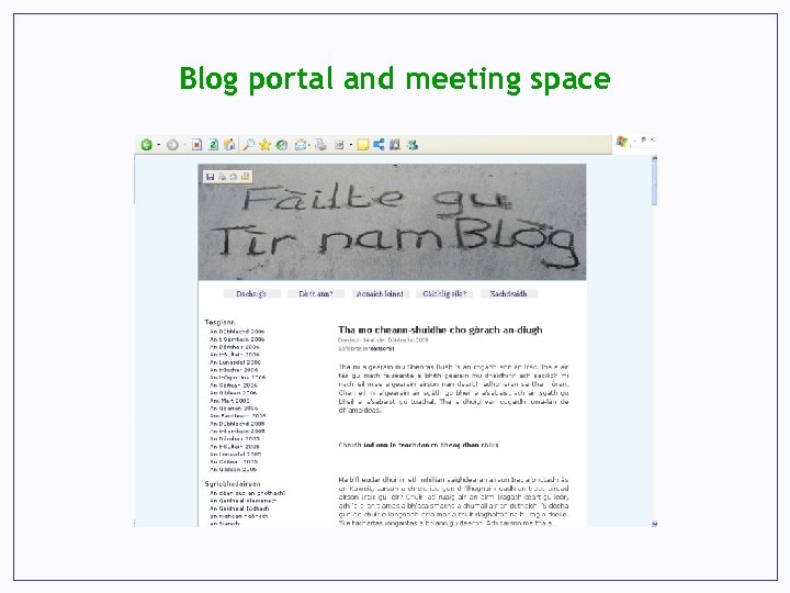 Blog portal and meeting space 