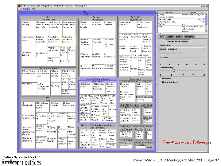 Tree Maps – very Tufte-esque Indiana University School of David Wild – ECCR Meeting,