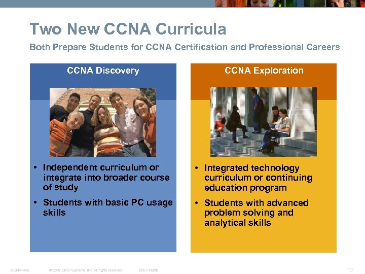 Two New CCNA Curricula Both Prepare Students for CCNA Certification and Professional Careers CCNA