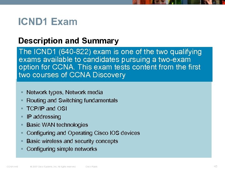 ICND 1 Exam Description and Summary The ICND 1 (640 -822) exam is one