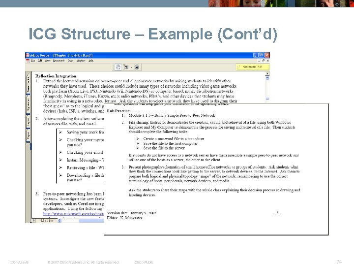 ICG Structure – Example (Cont’d) CCNA rev 5 © 2007 Cisco Systems, Inc. All