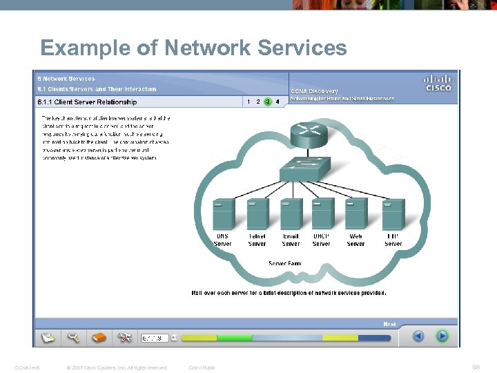 Example of Network Services CCNA rev 5 © 2007 Cisco Systems, Inc. All rights