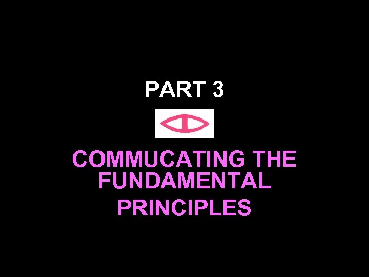 PART 3 COMMUCATING THE FUNDAMENTAL PRINCIPLES 22 