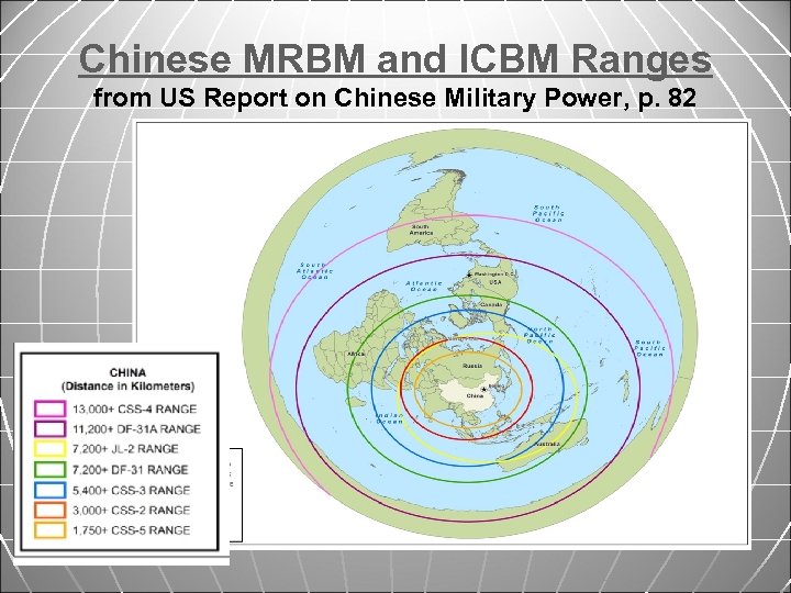 Chinese MRBM and ICBM Ranges from US Report on Chinese Military Power, p. 82