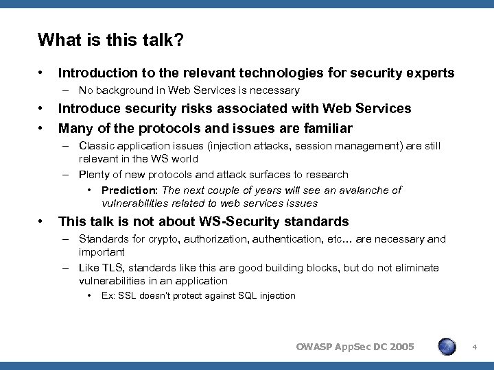 What is this talk? • Introduction to the relevant technologies for security experts –