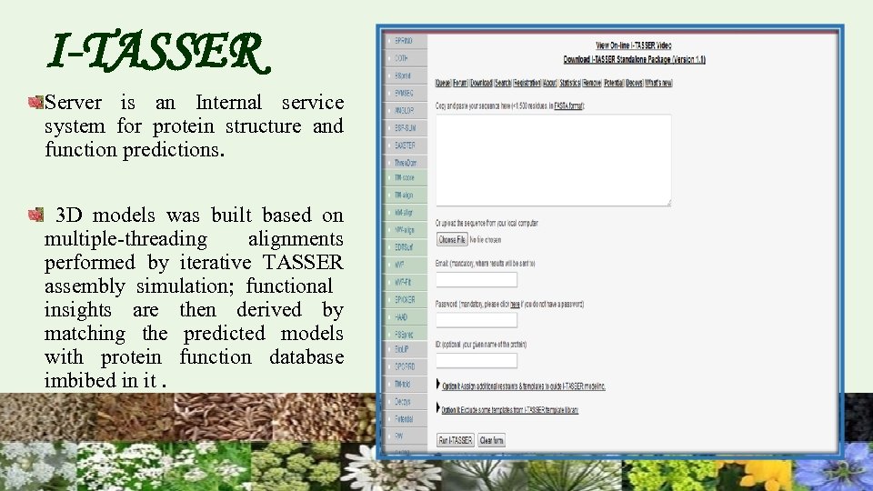I-TASSER Server is an Internal service system for protein structure and function predictions. 3