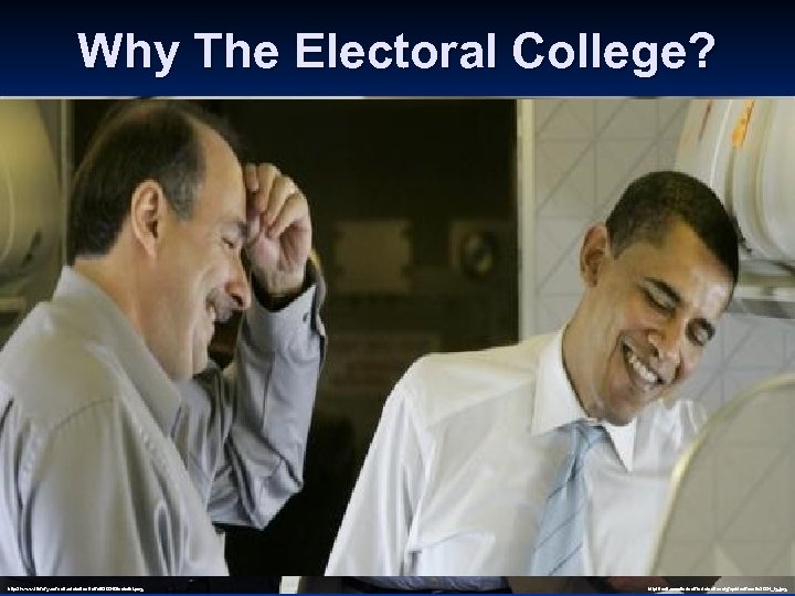 Why The Electoral College? http: //www. library. cornell. edu/olinuris/ref/2004 Electoral. png http: //esri. com/industries/elections/graphics/results