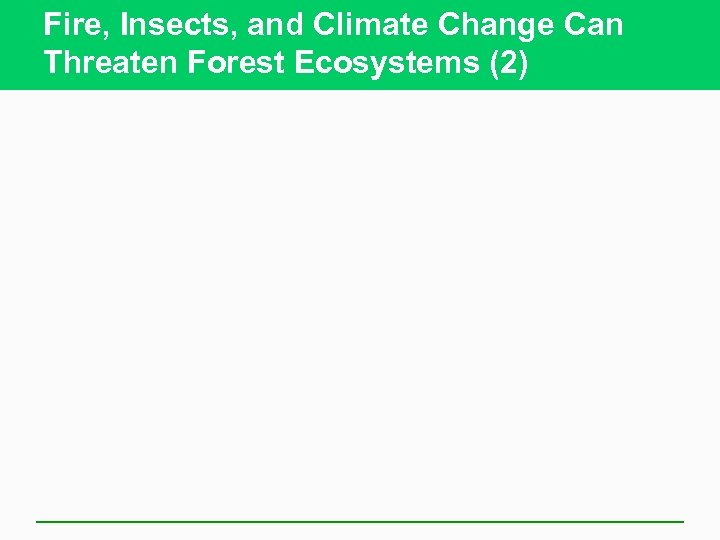 Fire, Insects, and Climate Change Can Threaten Forest Ecosystems (2) 