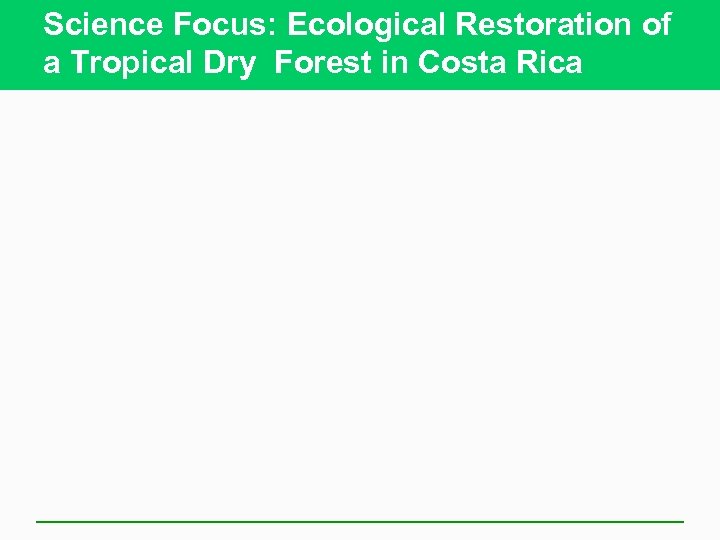 Science Focus: Ecological Restoration of a Tropical Dry Forest in Costa Rica 