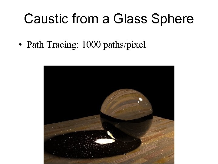 Caustic from a Glass Sphere • Path Tracing: 1000 paths/pixel © Machiraju/Möller 
