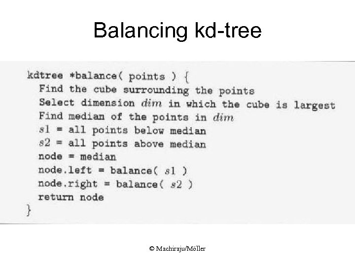 Balancing kd-tree © Machiraju/Möller 