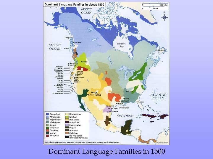 Dominant Language Families in 1500 