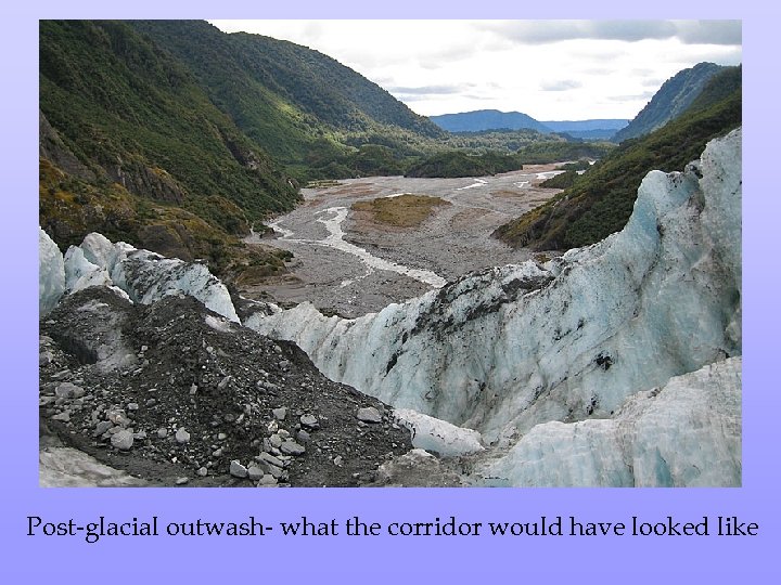 Post-glacial outwash- what the corridor would have looked like 