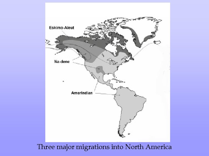 Three major migrations into North America 