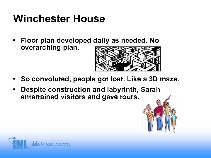 Winchester House • Floor plan developed daily as needed. No overarching plan. • So