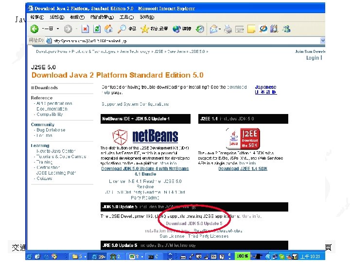 Java 交通大學資訊 程學系 蔡文能 Getting Started 第 96頁 