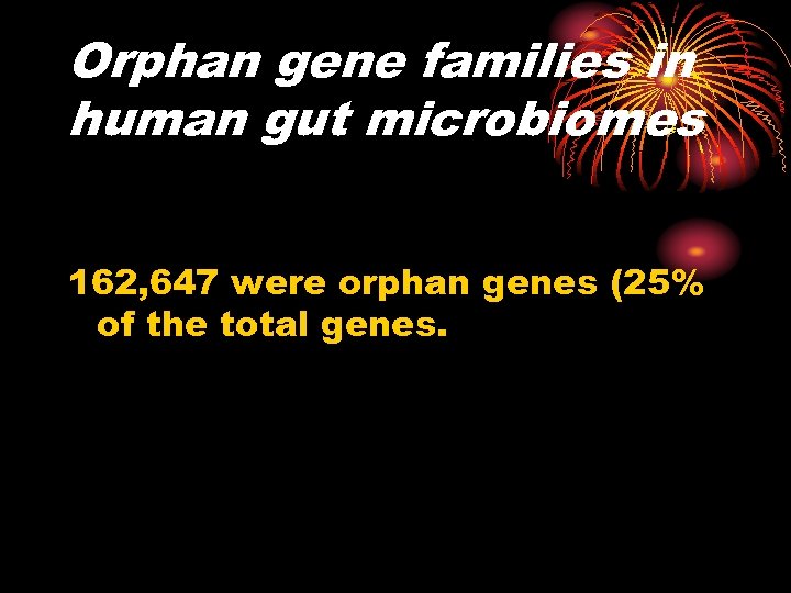 Orphan gene families in human gut microbiomes 162, 647 were orphan genes (25% of