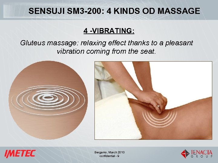 SENSUJI SM 3 -200: 4 KINDS OD MASSAGE 4 -VIBRATING: Gluteus massage: relaxing effect