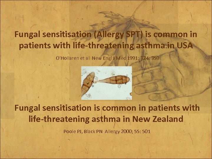 Fungal sensitisation (Allergy SPT) is common in patients with life-threatening asthma in USA O'Hollaren