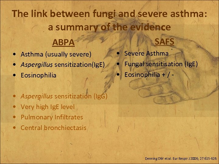 The link between fungi and severe asthma: a summary of the evidence ABPA •