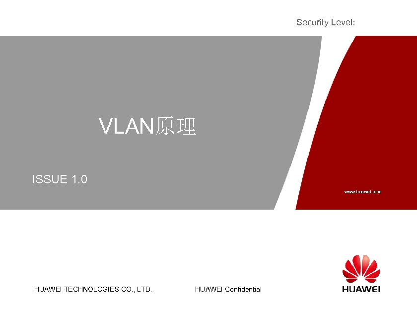 Security Level: VLAN原理 ISSUE 1. 0 www. huawei. com HUAWEI TECHNOLOGIES CO. , LTD.