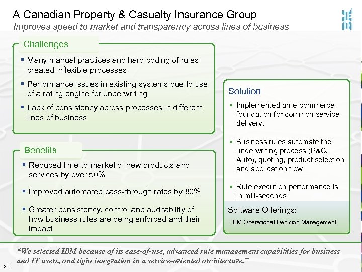 A Canadian Property & Casualty Insurance Group Improves speed to market and transparency across