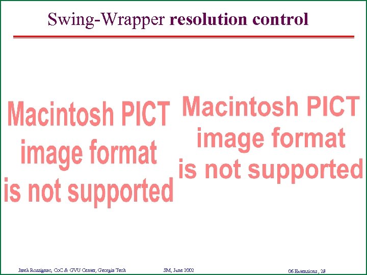 Swing-Wrapper resolution control Jarek Rossignac, Co. C & GVU Center, Georgia Tech SM, June