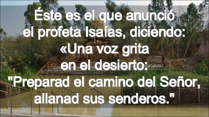 Éste es el que anunció el profeta Isaías, diciendo: «Una voz grita en el