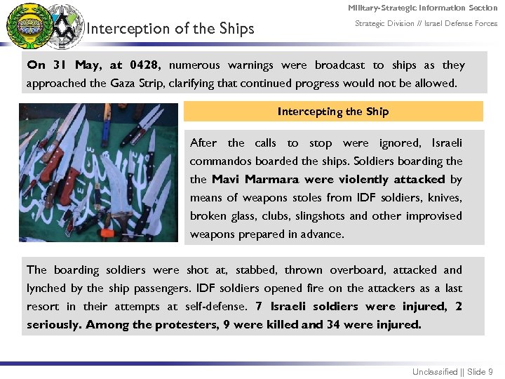 Military-Strategic Information Section Interception of the Ships Strategic Division // Israel Defense Forces On