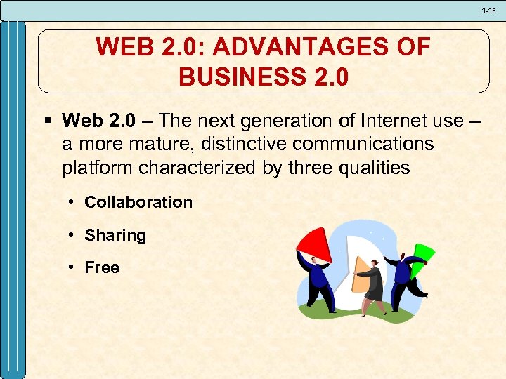 3 -35 WEB 2. 0: ADVANTAGES OF BUSINESS 2. 0 § Web 2. 0
