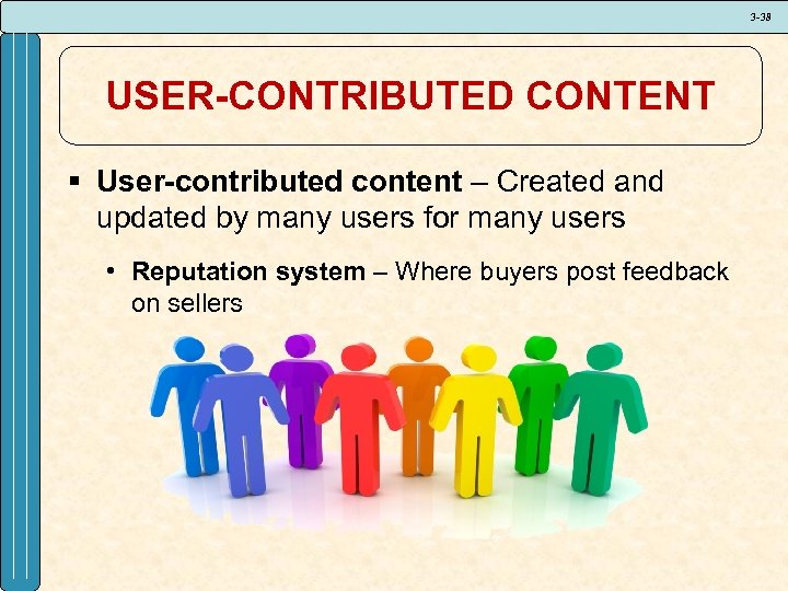 3 -38 USER-CONTRIBUTED CONTENT § User-contributed content – Created and updated by many users