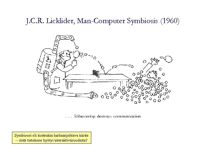 J. C. R. Licklider, Man-Computer Symbiosis (1960) Symbioosi oli kuitenkin harhaanjohtava käsite -- mitä